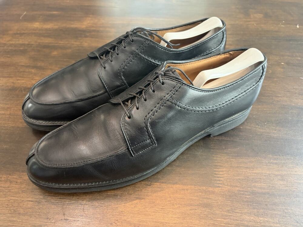 Allen Edmonds Stockbridge Split Toe Oxford Dress Shoes Black Leather Mens 10.5 D